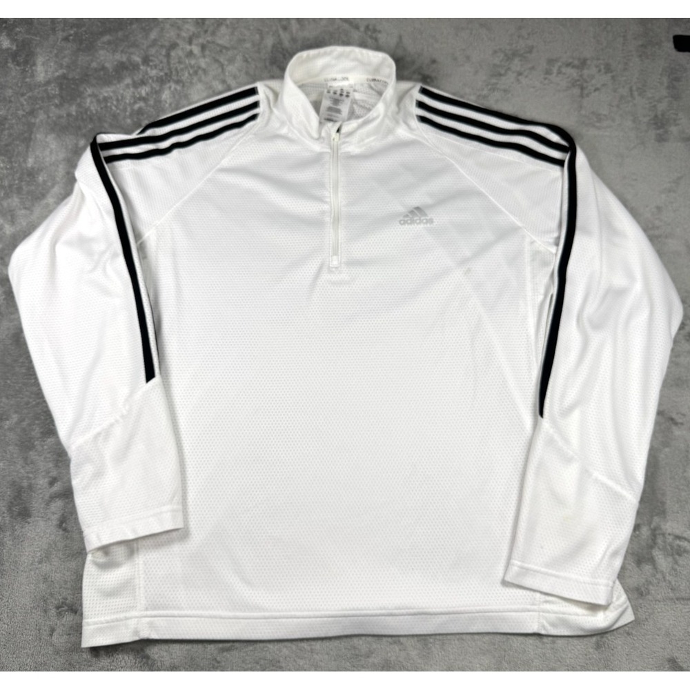 Adidas ClimaCool 1/4 Zip Pullover White Black Men Size L Style P45921